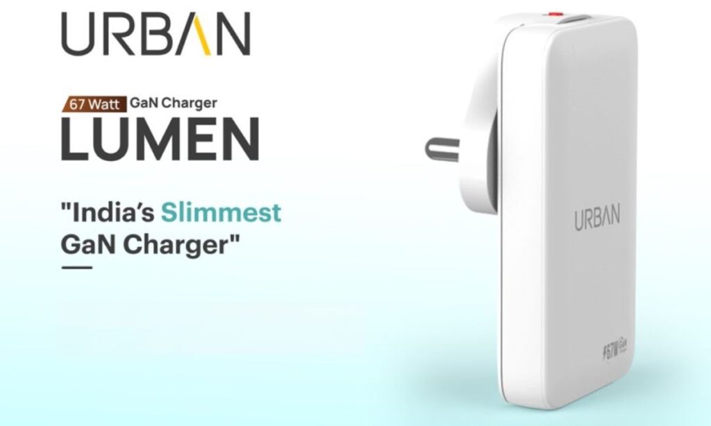 URBAN Lumen 67W GaN Charger Launched in India: Ultra-Slim Design, Fast Charging, Global Compatibility, and More